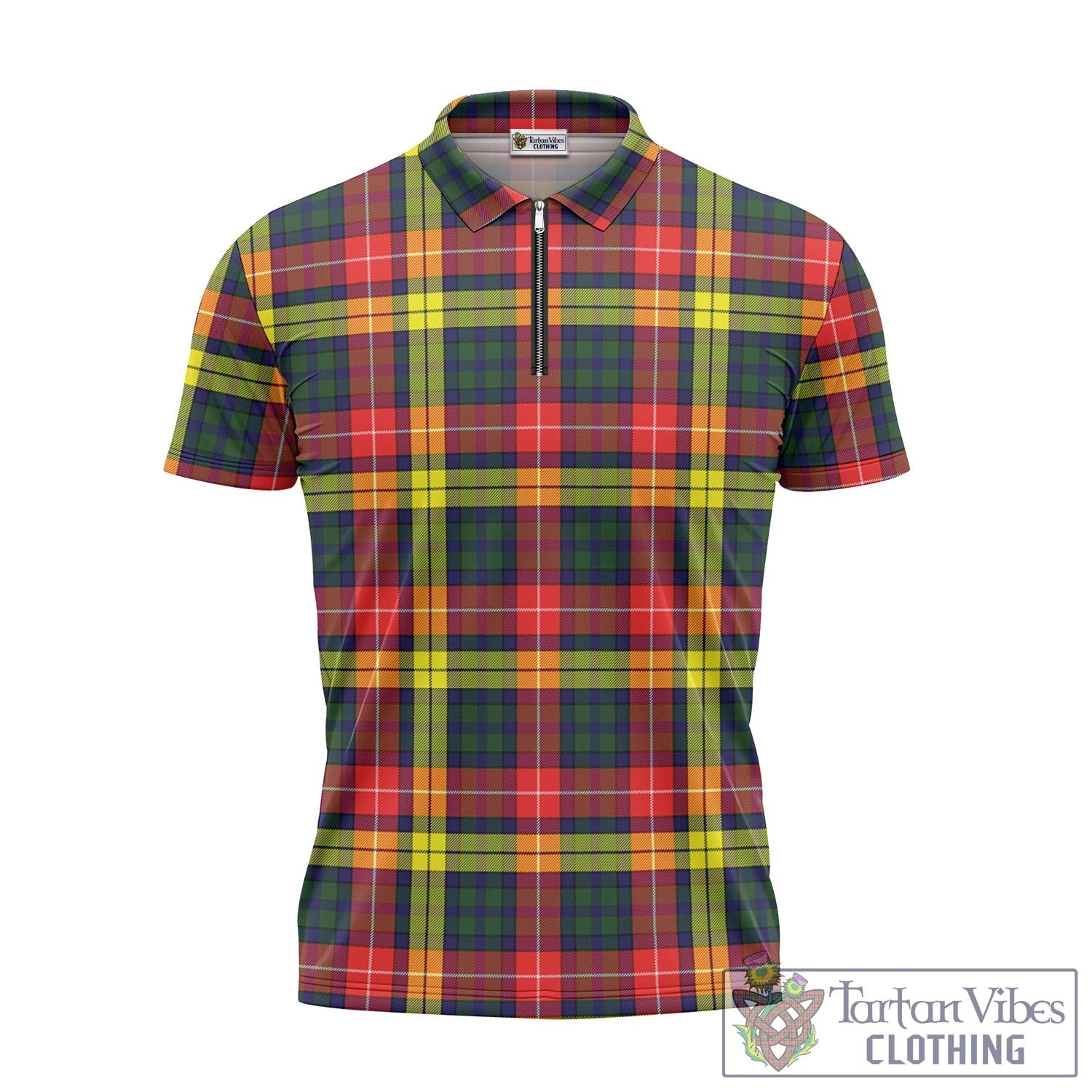 Dewar Tartan Zipper Polo Shirt - Tartan Vibes Clothing
