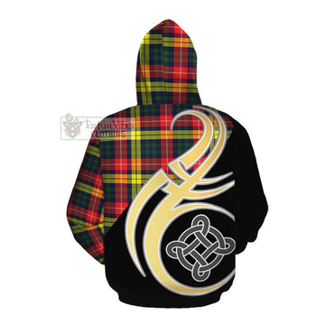 Dewar Tartan Cotton Hoodie with Family Crest and Celtic Symbol Style Pullover Hoodie - Tartan Vibes Clothing