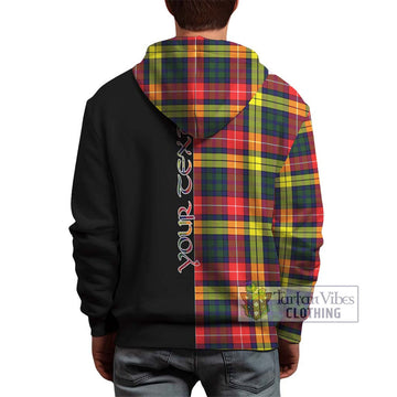 Dewar Tartan Hoodie with Family Crest and Half Of Me Style - Tartan Vibes Clothing