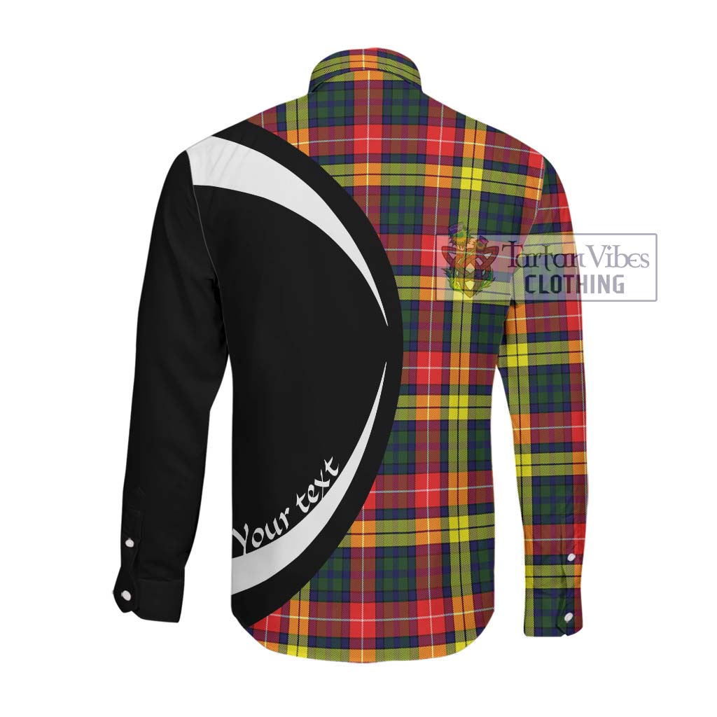 Dewar Tartan Long Sleeve Button Up with Family Crest Circle Style Men's Shirt - Tartan Vibes Clothing