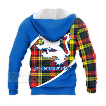 Dewar Family Crest Tartan Knitted Hoodie Celebrate Saint Andrew's Day in Style - Tartan Vibes Clothing