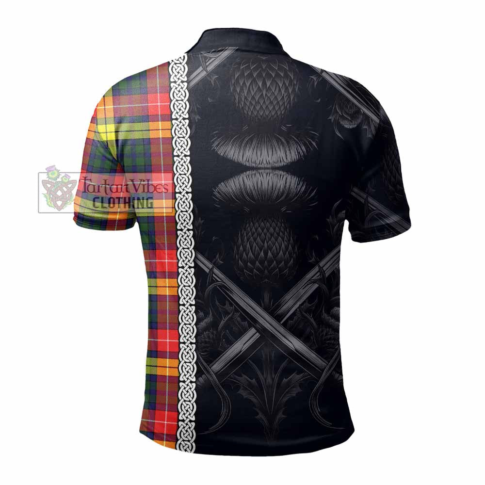 Dewar Tartan Polo Shirt with Family Crest Cross Sword Thistle Celtic Vibes - Tartan Vibes Clothing