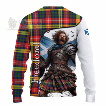 Dewar Crest Tartan Knitted Sweater Inspired by the Freedom of Scottish Warrior - Tartan Vibes Clothing