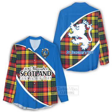 Dewar Family Crest Tartan Women's Casual Shirt Celebrate Saint Andrew's Day in Style - Tartan Vibes Clothing