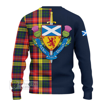 Dewar Tartan Ugly Sweater Alba with Scottish Lion Royal Arm Half Style - Tartan Vibes Clothing