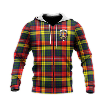 Dewar Tartan Knitted Hoodie with Family Crest Unisex Knitted Zip Hoodie - Tartan Vibes Clothing