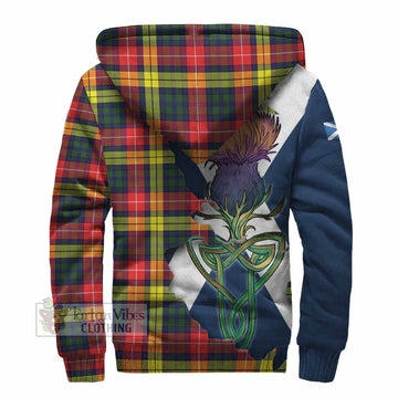 Dewar Tartan Family Crest Sherpa Hoodie Scottish Thistle Celtic Inspired - Tartan Vibes Clothing