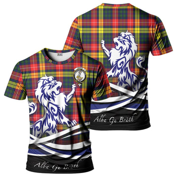 Dewar Tartan T-Shirt with Alba Gu Brath Regal Lion Emblem - Tartan Vibes Clothing