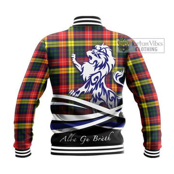 Dewar Tartan Baseball Jacket with Alba Gu Brath Regal Lion Emblem - Tartan Vibes Clothing