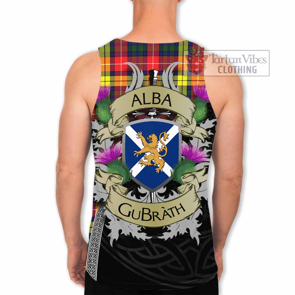 Dewar Tartan Family Crest Men's Tank Top Lion Rampant Royal Thistle Shield Celtic Inspired - Tartan Vibes Clothing