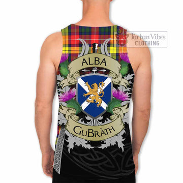Dewar Tartan Family Crest Men's Tank Top Lion Rampant Royal Thistle Shield Celtic Inspired - Tartan Vibes Clothing