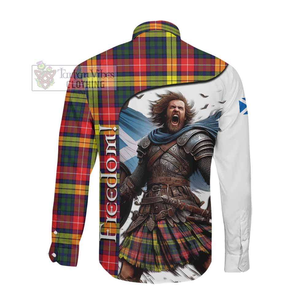 Dewar Crest Tartan Long Sleeve Button Shirt Inspired by the Freedom of Scottish Warrior Men's Shirt - Tartan Vibes Clothing