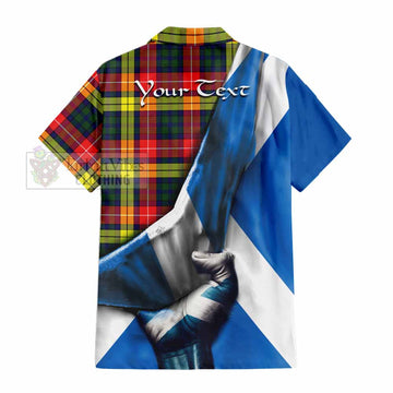 Dewar Tartan Hawaiian Shirt with Family Crest Scotland Patriotic Style - Tartan Vibes Clothing