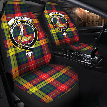 Dewar Tartan Car Seat Cover with Family Crest - Tartan Vibes Clothing