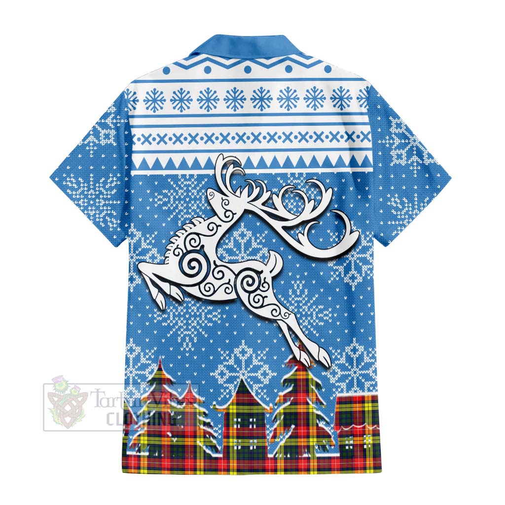 Dewar Clan Christmas Hawaiian Shirt Celtic Reindeer Style - Tartan Vibes Clothing