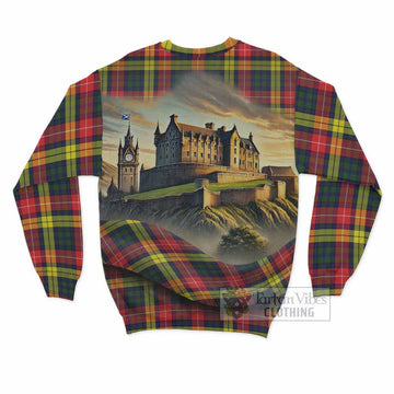 Dewar Tartan Family Crest Sweatshirt with Scottish Ancient Castle Style - Tartan Vibes Clothing