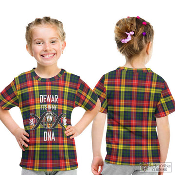 Dewar Tartan Kid T-Shirt with Family Crest DNA In Me Style - Tartan Vibes Clothing
