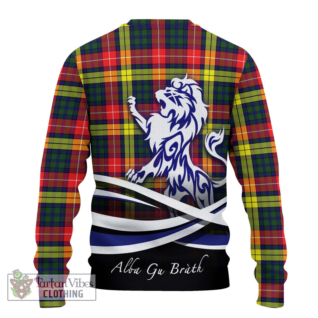 Dewar Tartan Ugly Sweater with Alba Gu Brath Regal Lion Emblem - Tartan Vibes Clothing