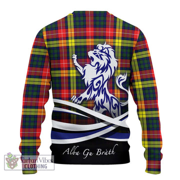 Dewar Tartan Ugly Sweater with Alba Gu Brath Regal Lion Emblem - Tartan Vibes Clothing
