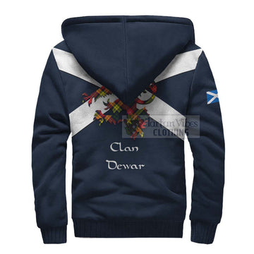 Dewar Tartan Lion Rampant Sherpa Hoodie Proudly Display Your Heritage with Alba Gu Brath and Clan Name - Tartan Vibes Clothing