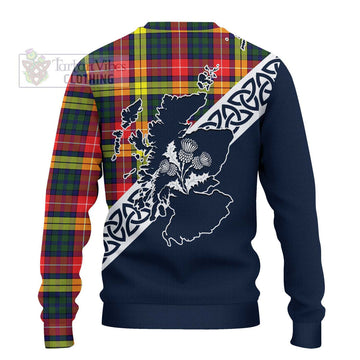 Dewar Tartan Ugly Sweater Featuring Thistle and Scotland Map - Tartan Vibes Clothing