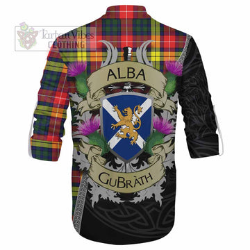 Dewar Tartan Family Crest Ghillie Kilt Shirt Lion Rampant Royal Thistle Shield Celtic Inspired - Tartan Vibes Clothing