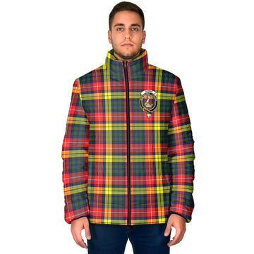 Dewar Tartan Padded Jacket with Family Crest - Tartan Vibes Clothing
