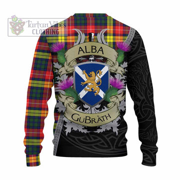 Dewar Tartan Family Crest Knitted Sweater Lion Rampant Royal Thistle Shield Celtic Inspired - Tartan Vibes Clothing