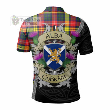Dewar Tartan Family Crest Polo Shirt Lion Rampant Royal Thistle Shield Celtic Inspired - Tartan Vibes Clothing