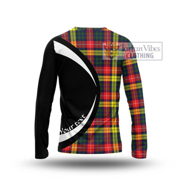 Dewar Tartan Long Sleeve T-Shirt with Family Crest Circle Style - Tartan Vibes Clothing