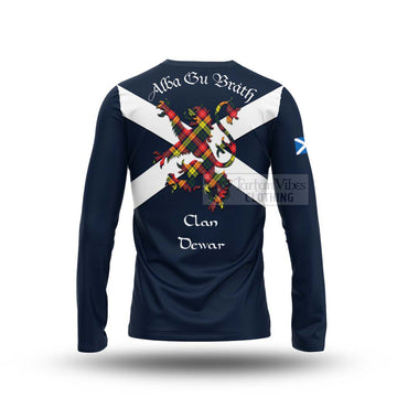 Dewar Tartan Lion Rampant Long Sleeve T-Shirt Proudly Display Your Heritage with Alba Gu Brath and Clan Name - Tartan Vibes Clothing