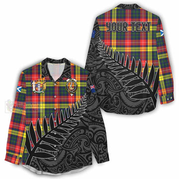 Dewar Crest Tartan Women's Casual Shirt with New Zealand Silver Fern Half Style - Tartan Vibes Clothing