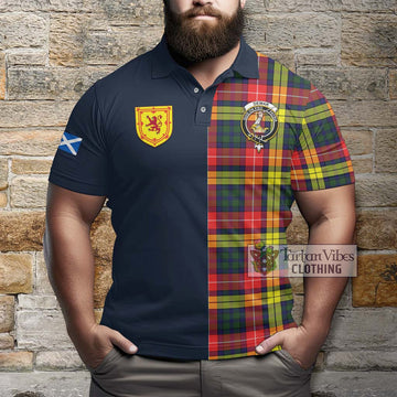 Dewar Tartan Polo Shirt Alba with Scottish Lion Royal Arm Half Style - Tartan Vibes Clothing