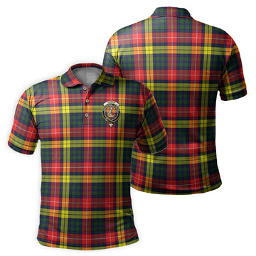 Dewar Tartan Men's Polo Shirt with Family Crest