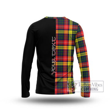 Dewar Tartan Long Sleeve T-Shirt with Family Crest and Half Of Me Style - Tartan Vibes Clothing