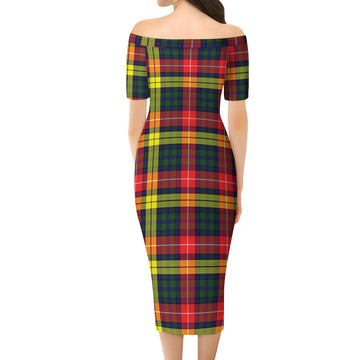 Dewar Tartan Off Shoulder Lady Dress - Tartan Vibes Clothing
