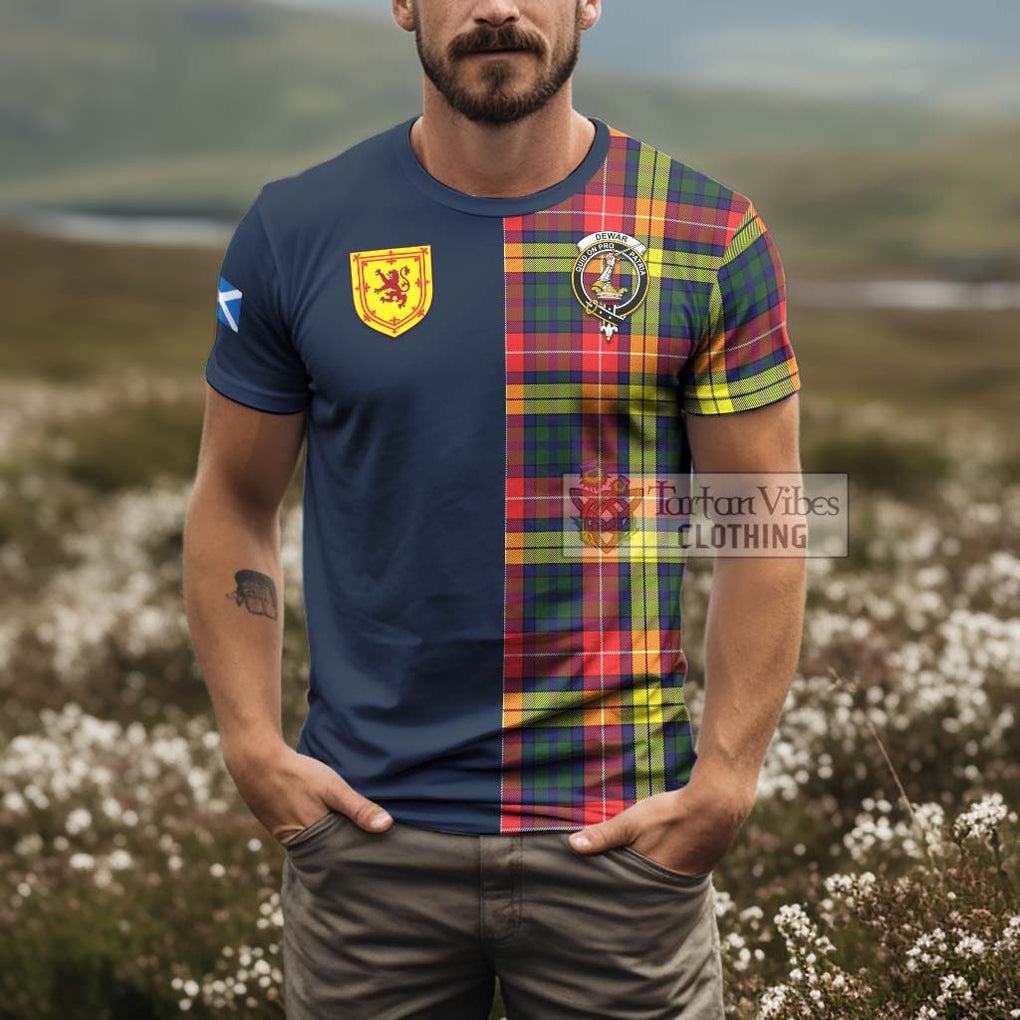 Dewar Tartan T-Shirt Alba with Scottish Lion Royal Arm Half Style - Tartan Vibes Clothing
