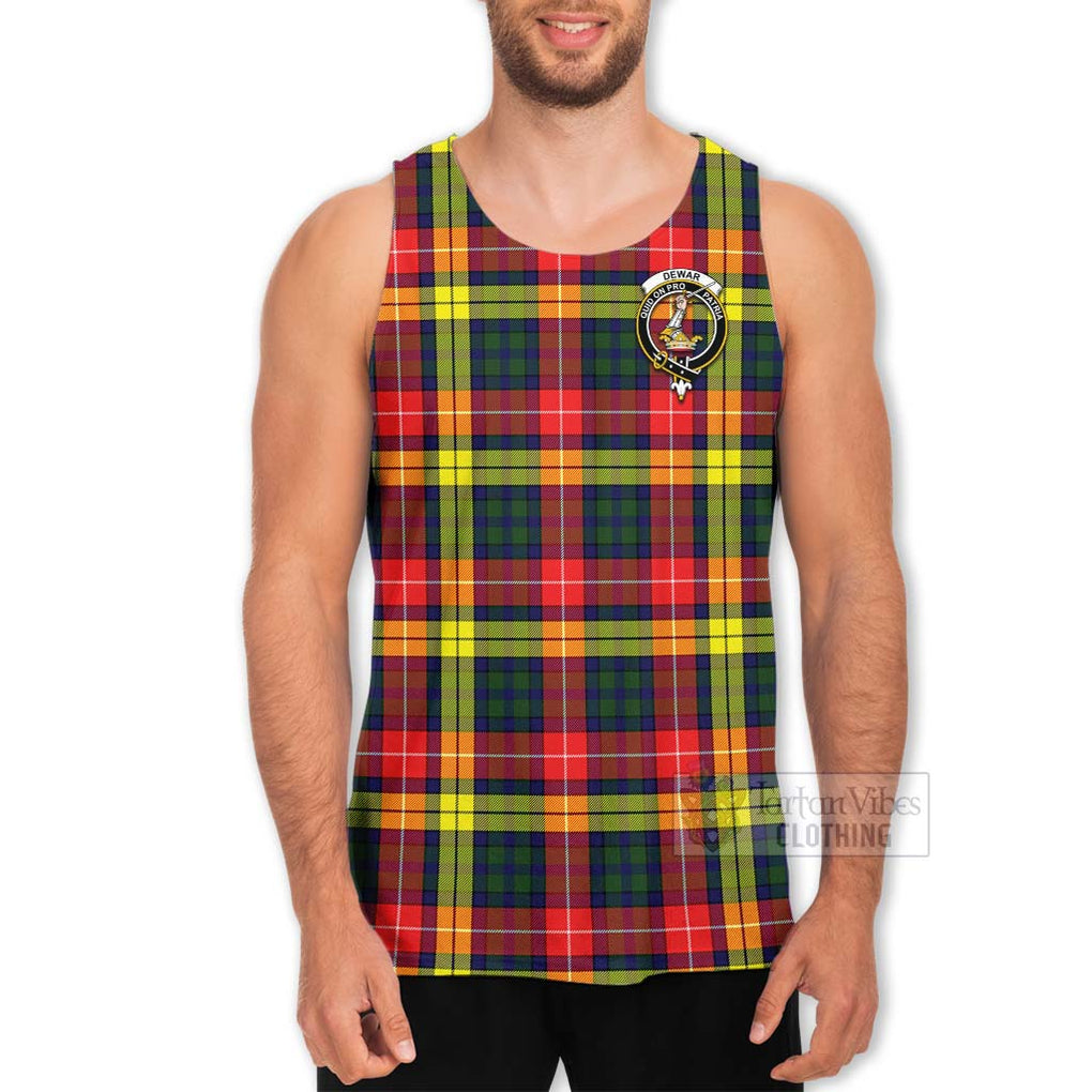 Dewar Tartan Men's Tank Top with Family Crest Celtic Skull Style - Tartan Vibes Clothing