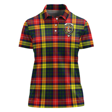 Dewar Tartan Polo Shirt with Family Crest For Women - Tartan Vibes Clothing
