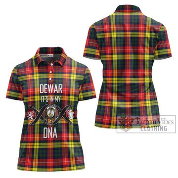 Dewar Tartan Women's Polo Shirt with Family Crest DNA In Me Style - Tartan Vibes Clothing