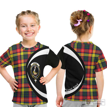 Dewar Tartan Kid T-Shirt with Family Crest Circle Style - Tartan Vibes Clothing