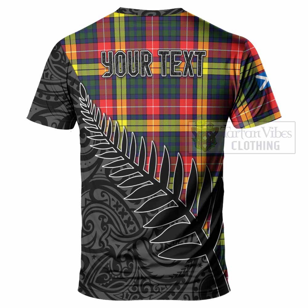 Dewar Crest Tartan T-Shirt with New Zealand Silver Fern Half Style - Tartan Vibes Clothing