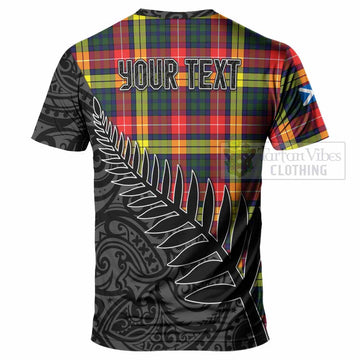 Dewar Crest Tartan T-Shirt with New Zealand Silver Fern Half Style - Tartan Vibes Clothing