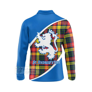Dewar Family Crest Tartan Long Sleeve Polo Shirt Celebrate Saint Andrew's Day in Style - Tartan Vibes Clothing