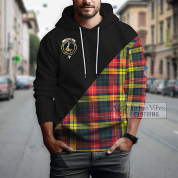 Dewar Tartan Hoodie with Family Crest and Military Logo Style - Tartan Vibes Clothing