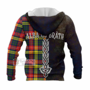 Dewar Tartan Family Crest Knitted Hoodie Alba Gu Brath Be Brave Lion Ancient Style