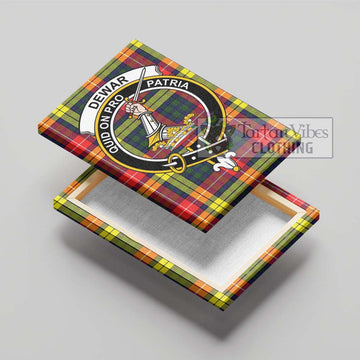 Dewar Tartan Canvas Print Wall Art with Family Crest