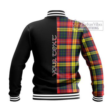 Dewar Tartan Baseball Jacket with Family Crest and Half Of Me Style - Tartan Vibes Clothing