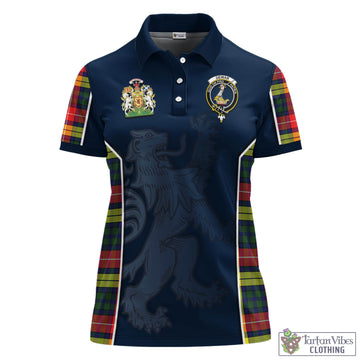Dewar Tartan Women's Polo Shirt with Family Crest and Lion Rampant Vibes Sport Style - Tartan Vibes Clothing