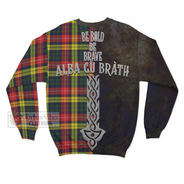 Dewar Tartan Family Crest Sweatshirt Alba Gu Brath Be Brave Lion Ancient Style - Tartan Vibes Clothing